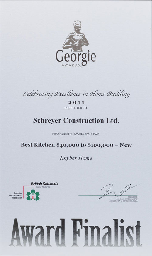 2011 Georgie Finalist Best Kitchen $40,000 - $100,000
