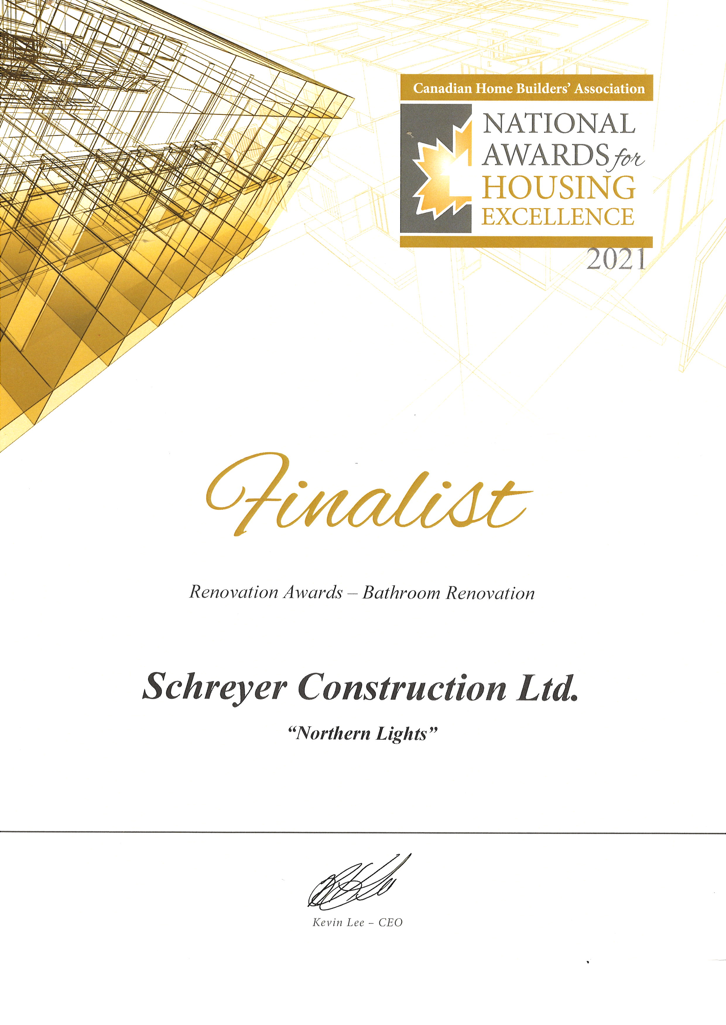 2021 National Awards For Housing And Excellence Finalist - Bathroom Renovation